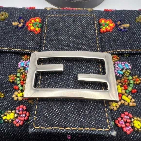 Fendi Denim Beaded BaguetteSOLD - Picture 12 of 15